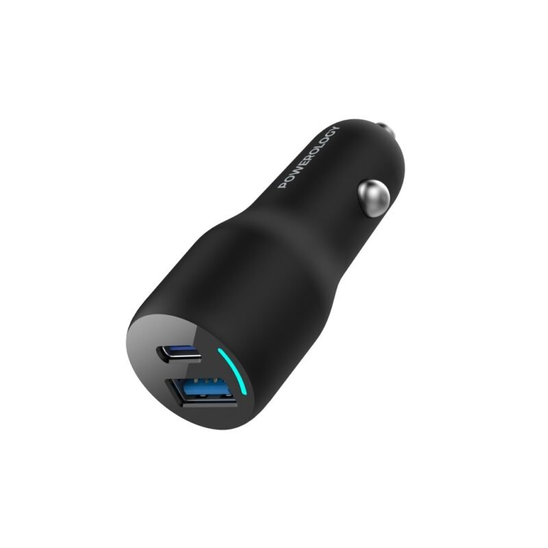 Powerology Car Charger 53W – شاحن سيارة مزدوج PD/QC