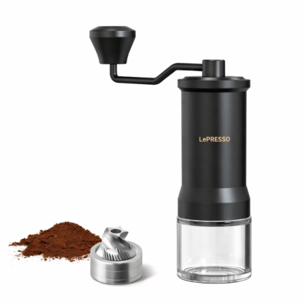 مطحنة قهوة يدوية LePresso Handheld Burr Grinder – ستانلس ستيل